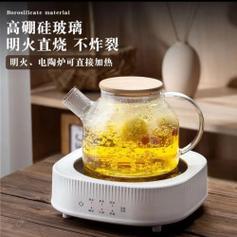 高硼硅家用煮茶壺過濾加厚帶蓋燒水透明透明燒水日式