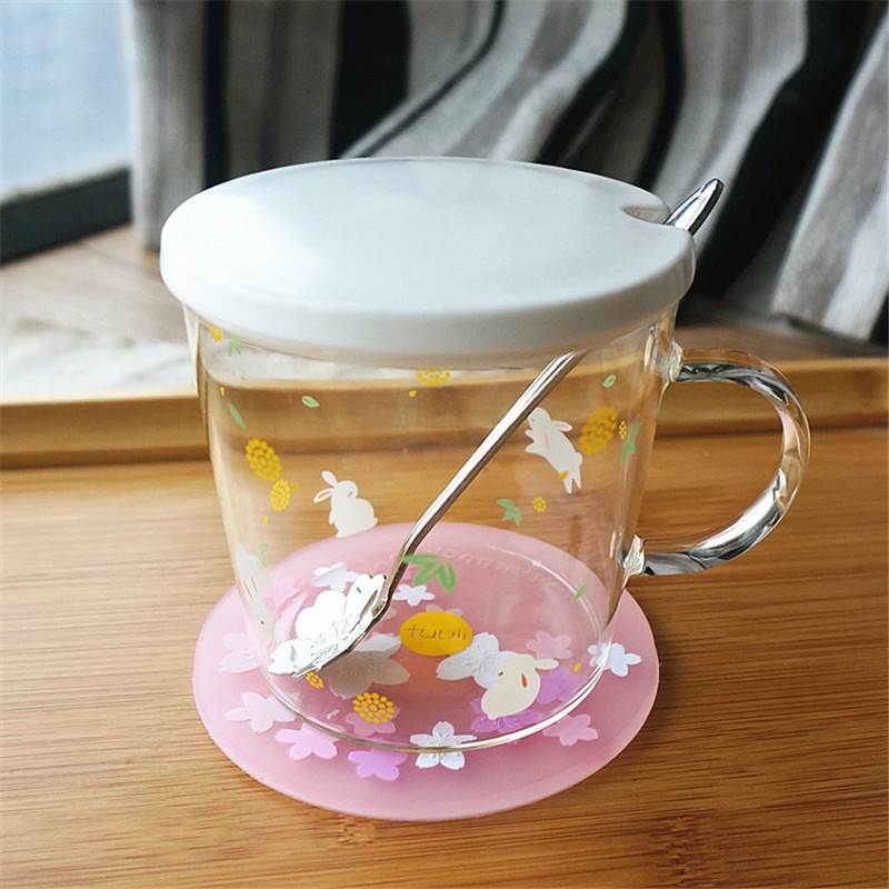 和風櫻花耐熱玻璃杯可愛創意牛奶杯子帶蓋花茶杯咖啡杯水杯生活日用家庭清潔生活日用家居器皿水具/水杯 第二季兔子(送瓷蓋杯墊櫻花勺) 萌碎水杯水壺【價格 圖片 品牌 報價】-蘇寧易購